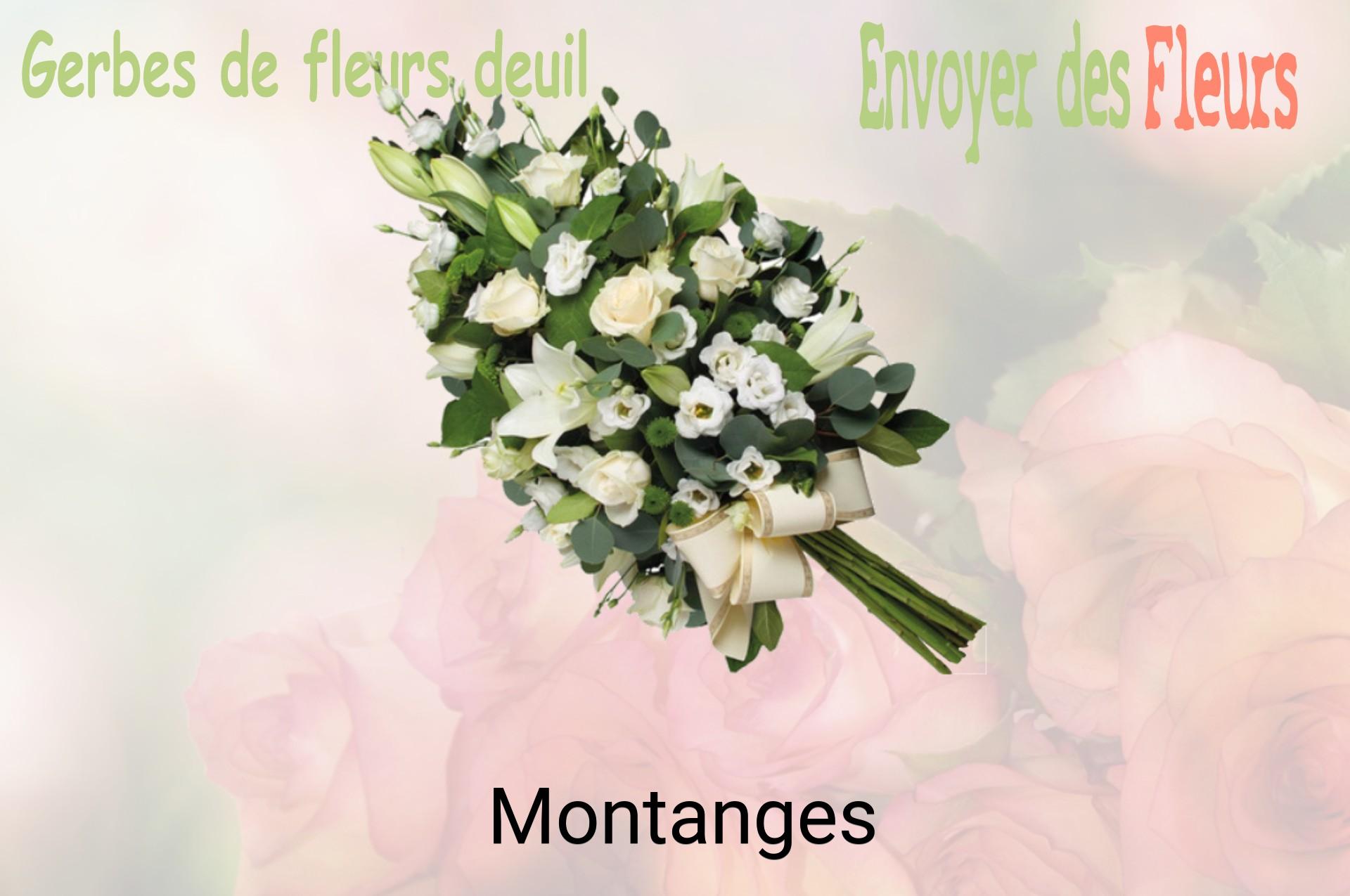 Gerbe de fleurs de deuil livrée à Montanges